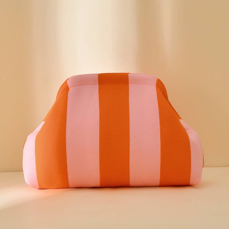 Compact Urban Chic Stripe Clutch Pouch