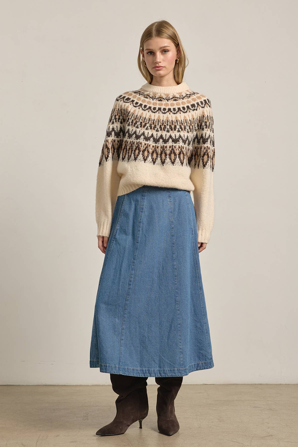 Nordic Pattern Knit Sweater