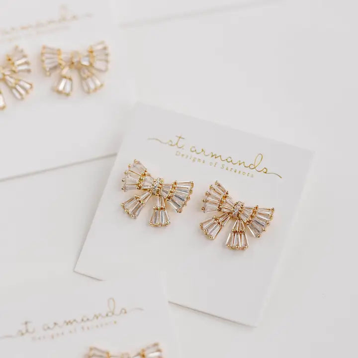 Gold Sparkler Bow Earrings