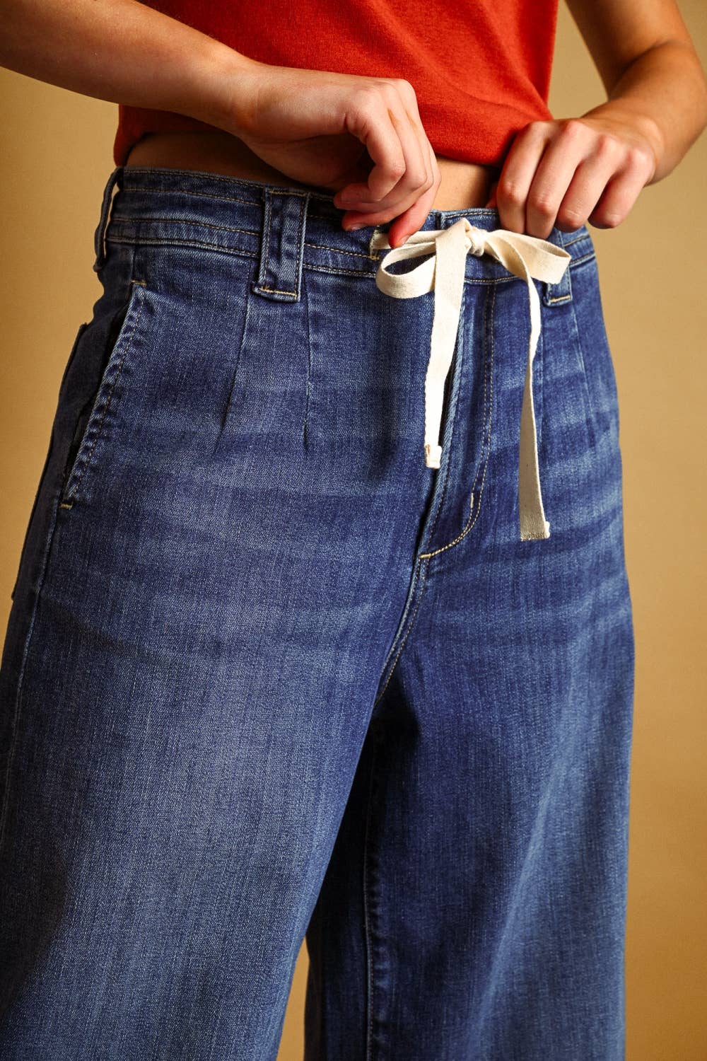Drawstring Darkwash Denim
