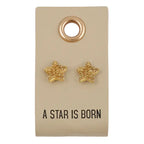 Leather Tag Stud Earrings