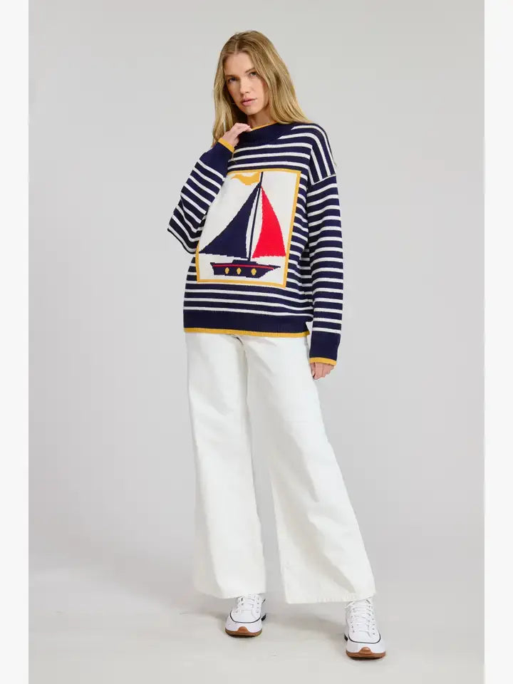 Nautical Stripe Sweater Top
