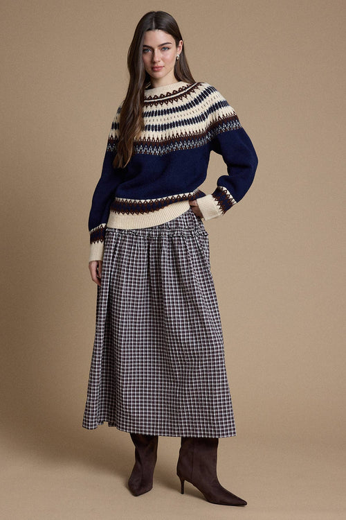 Fairisle Navy Crewneck Sweater