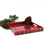 Red Tartan Square Tray