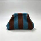 Compact Urban Chic Stripe Clutch Pouch