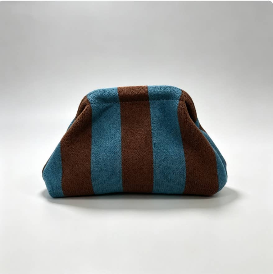Compact Urban Chic Stripe Clutch Pouch