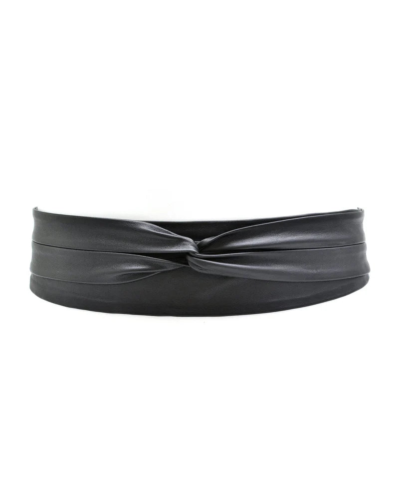 Leather Wrap Belt-Black