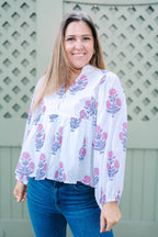 Bluffton Blouse- Rose Blossom