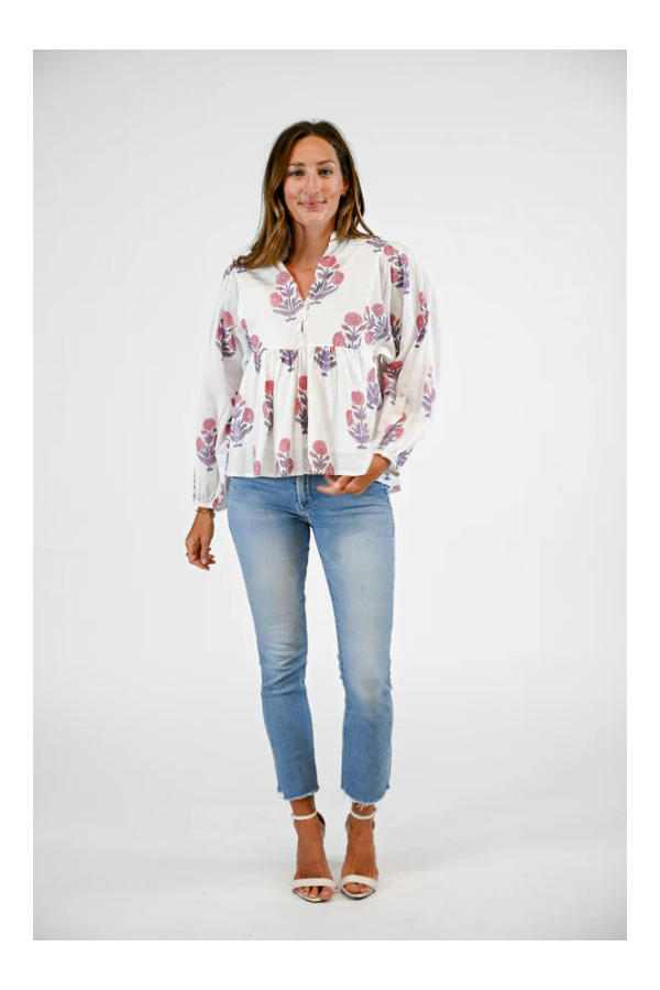 Bluffton Blouse- Rose Blossom