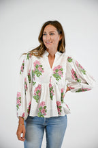 Bluffton Blouse- Pink Hydrangea