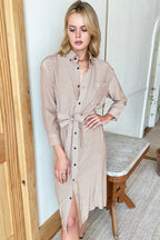 Ry Shirtdress- Idun Stripes Ginger Polar