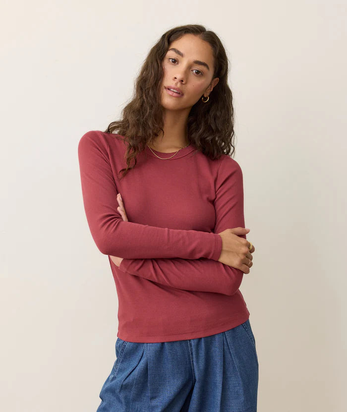 Lexi Rib Sun-In Longsleeve Crew Tee