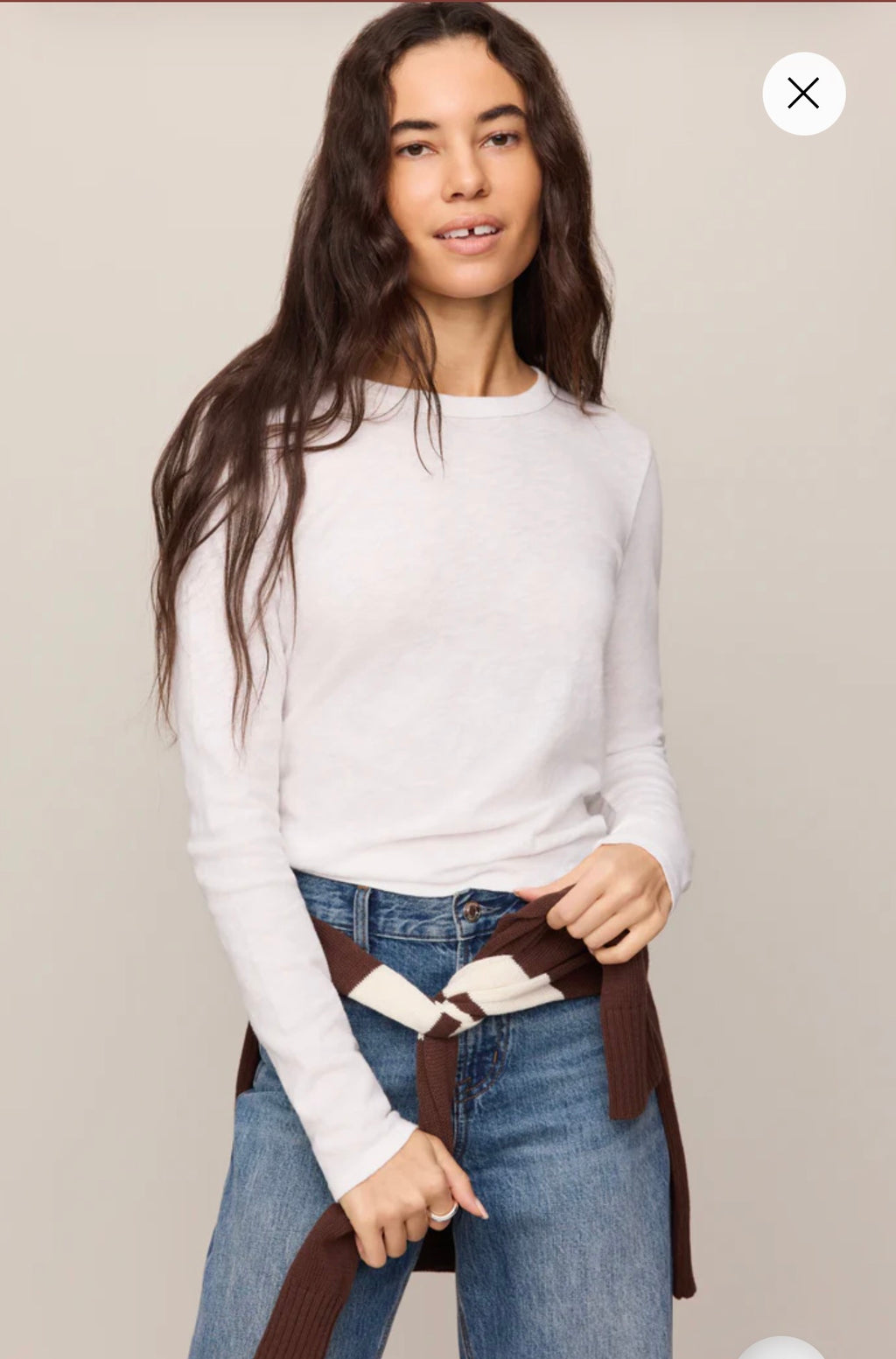 Junie Long Sleeve White Tee