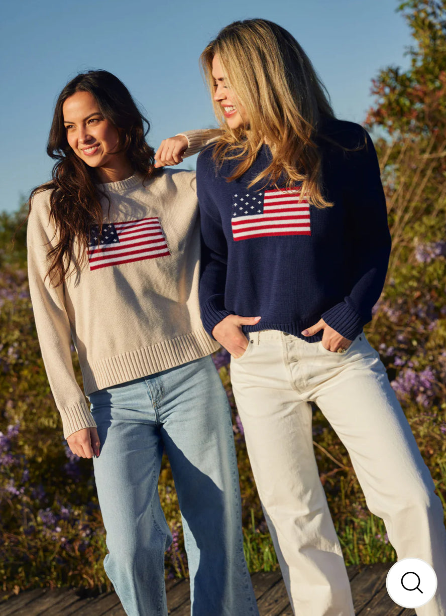 American Flag Sweater Navy