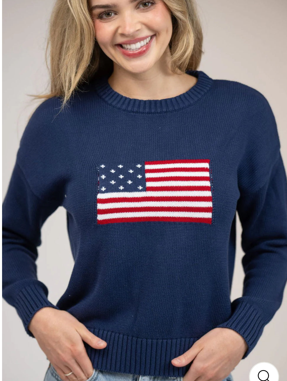 American Flag Sweater Navy