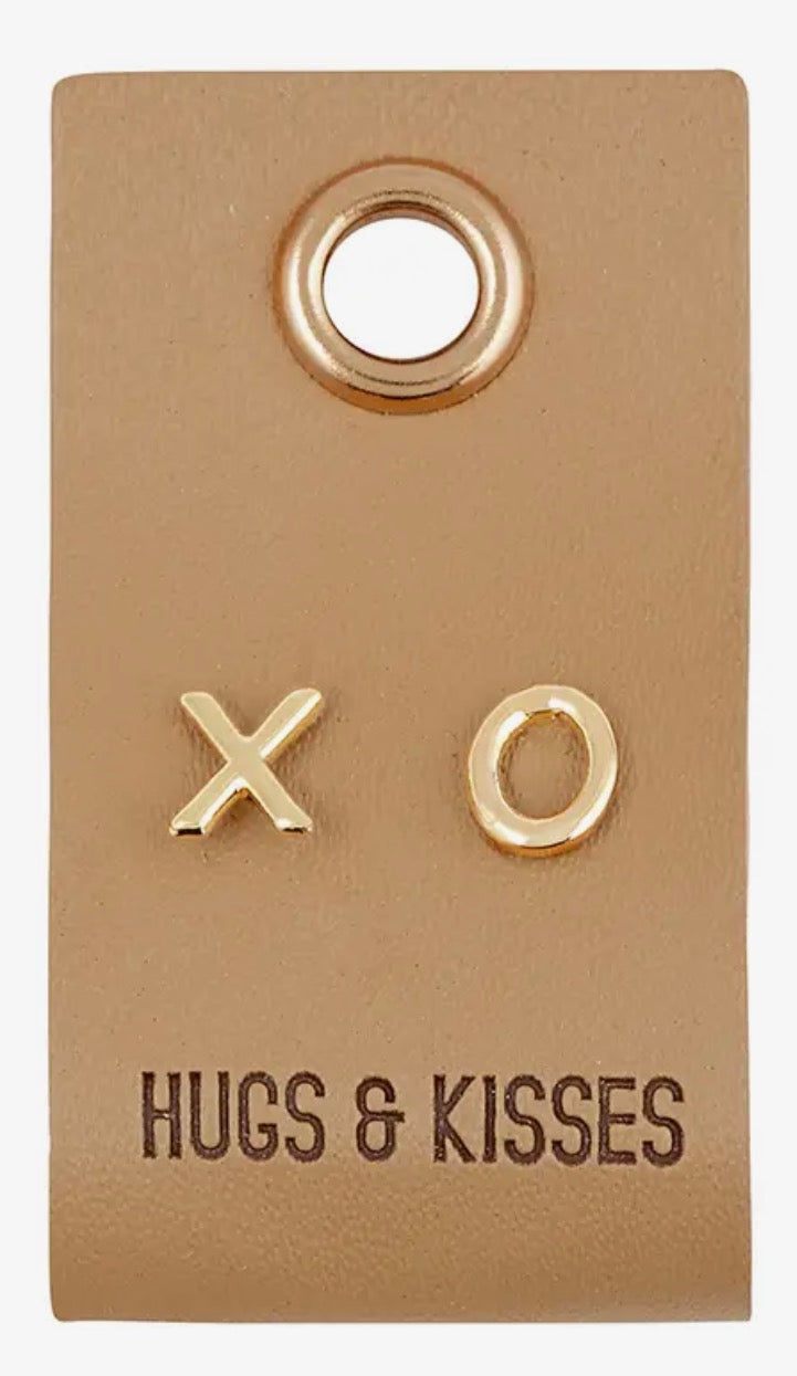 Leather Tag Stud Earrings