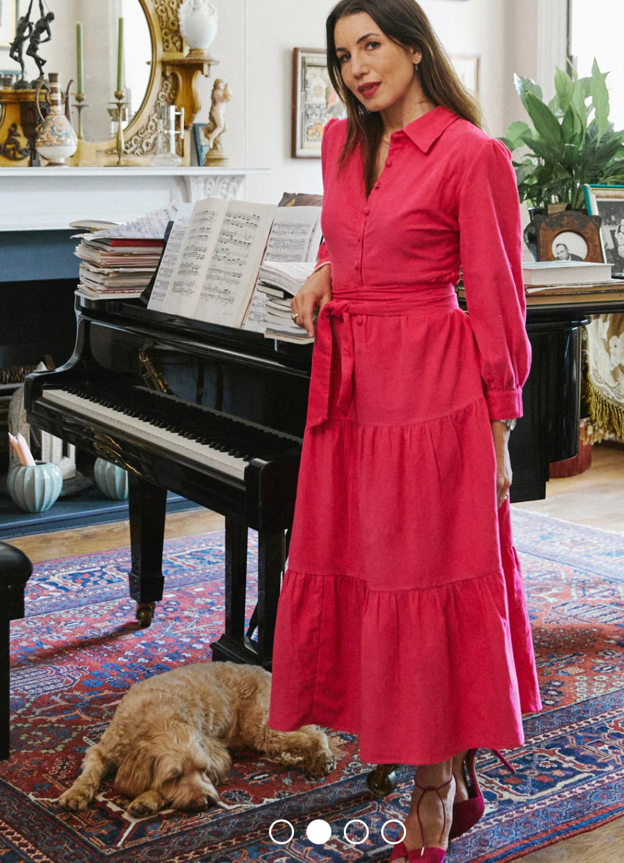 Fuschia Cord Gina Dress is