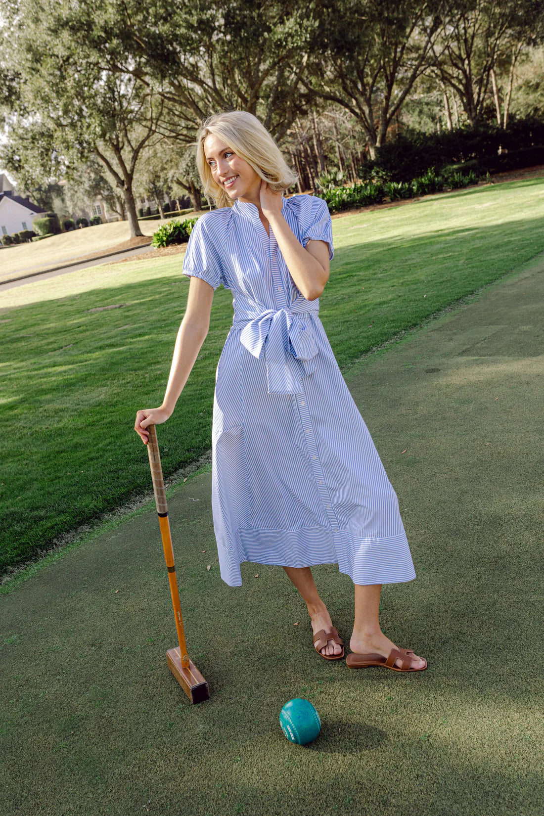 Blue & White Stripe Abby Dress