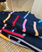 Conner 1/2 Zip Mock Neck Striped Sweater