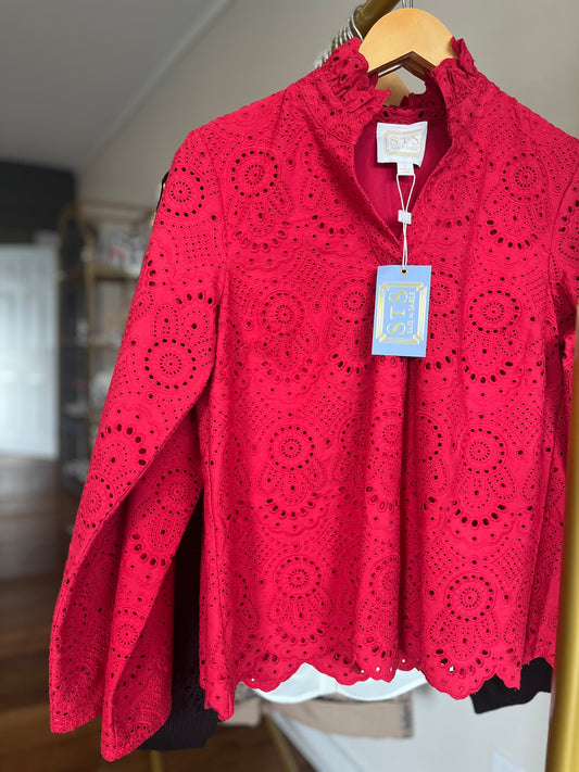 Pink Scalloped Hem Top
