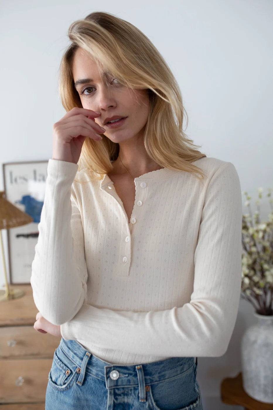 Pointelle Henley
