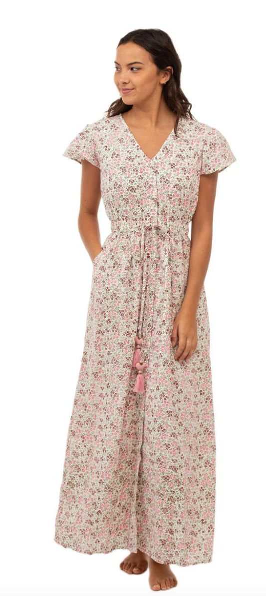 Flutter Maxi Dress - Pink Petite Floral