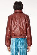 Chestnut Brown Eco Leather Bomber