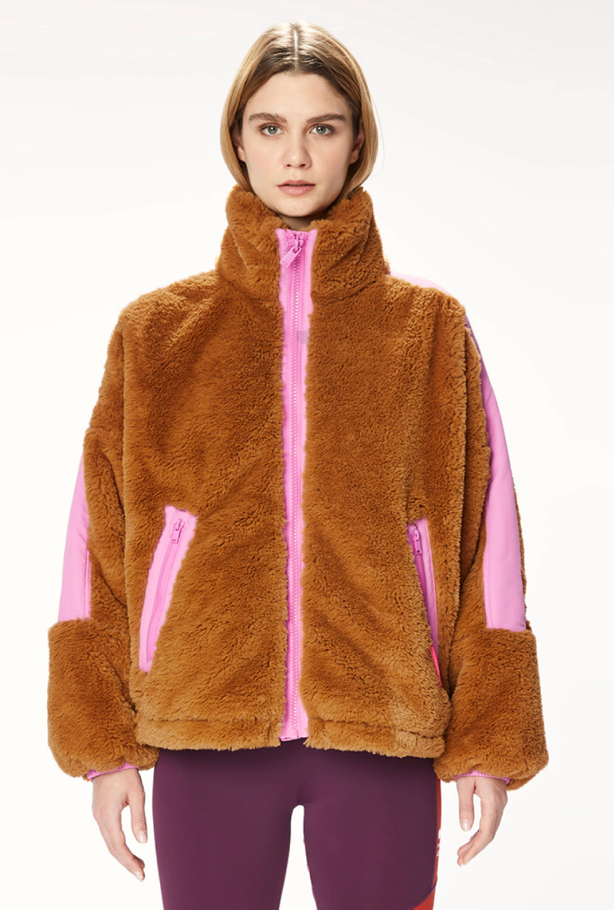 Faux Fur Carmel/Pink Jacket