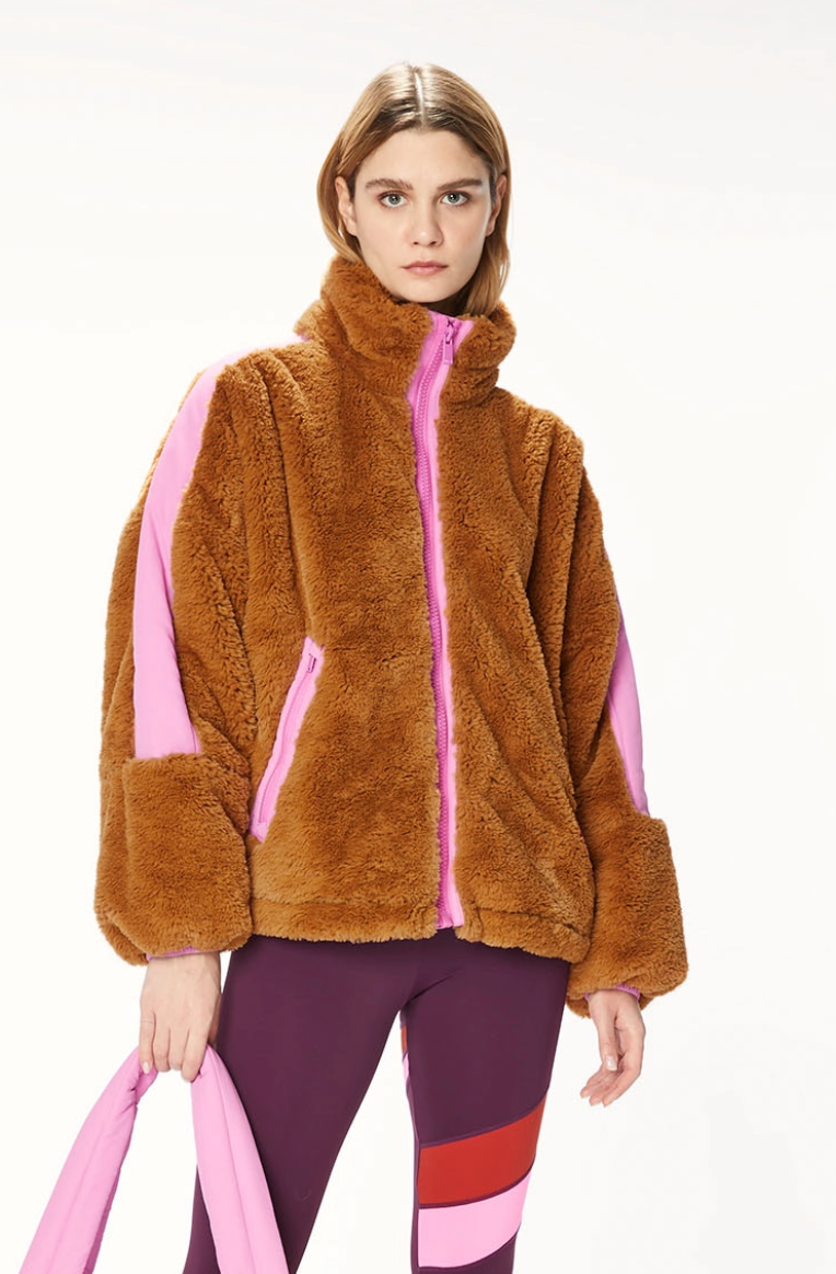Faux Fur Carmel/Pink Jacket