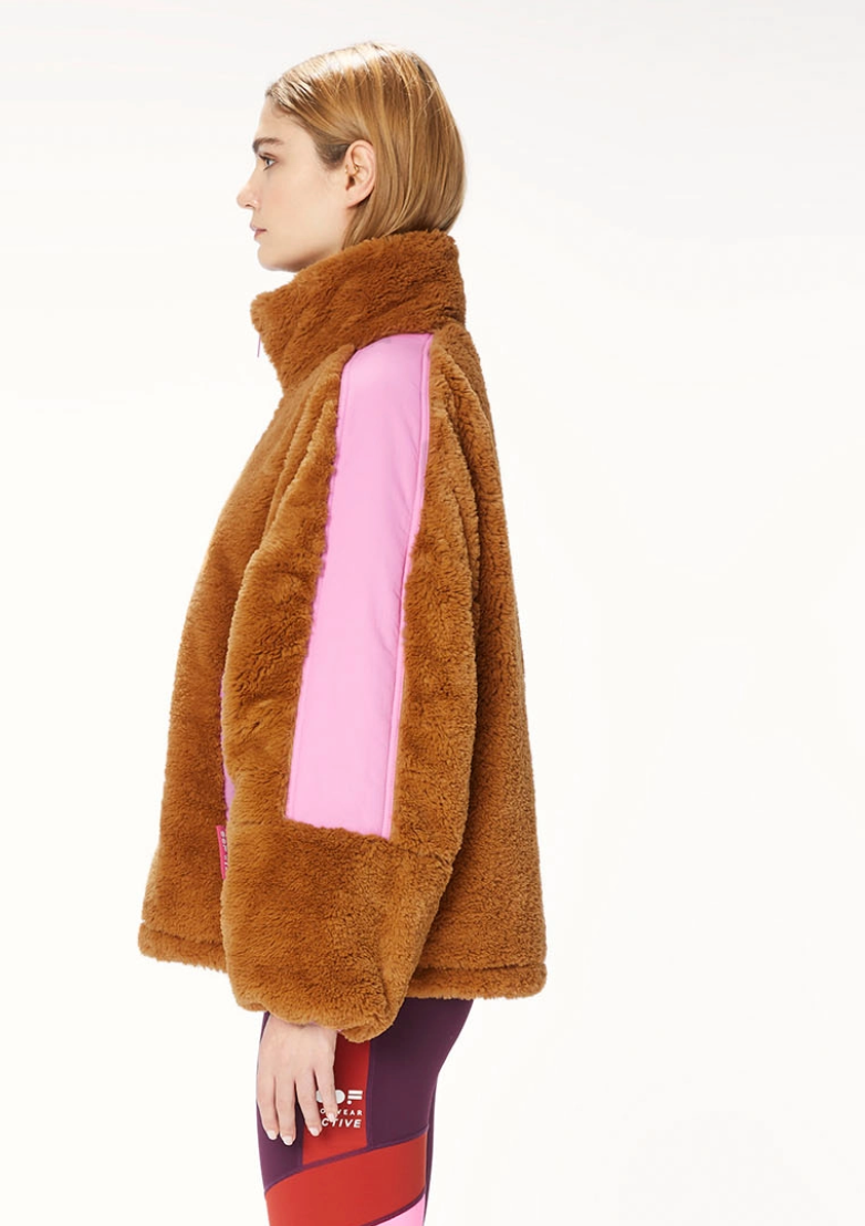 Faux Fur Carmel/Pink Jacket