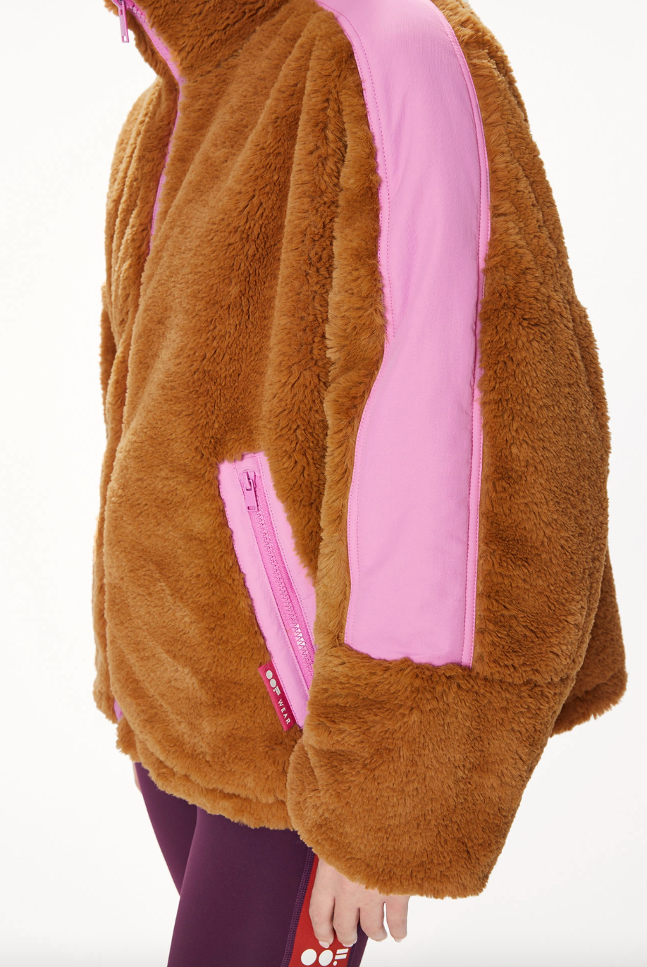 Faux Fur Carmel/Pink Jacket