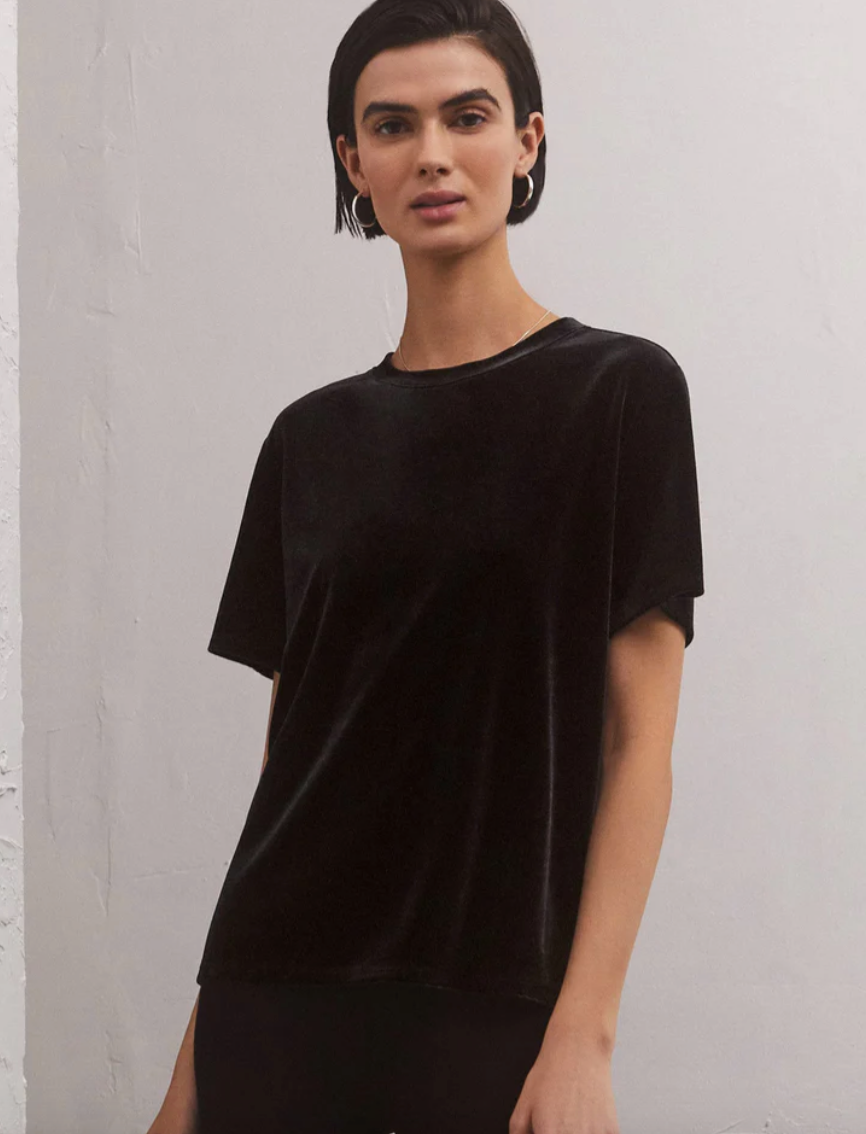 Simone Velvet Top Black