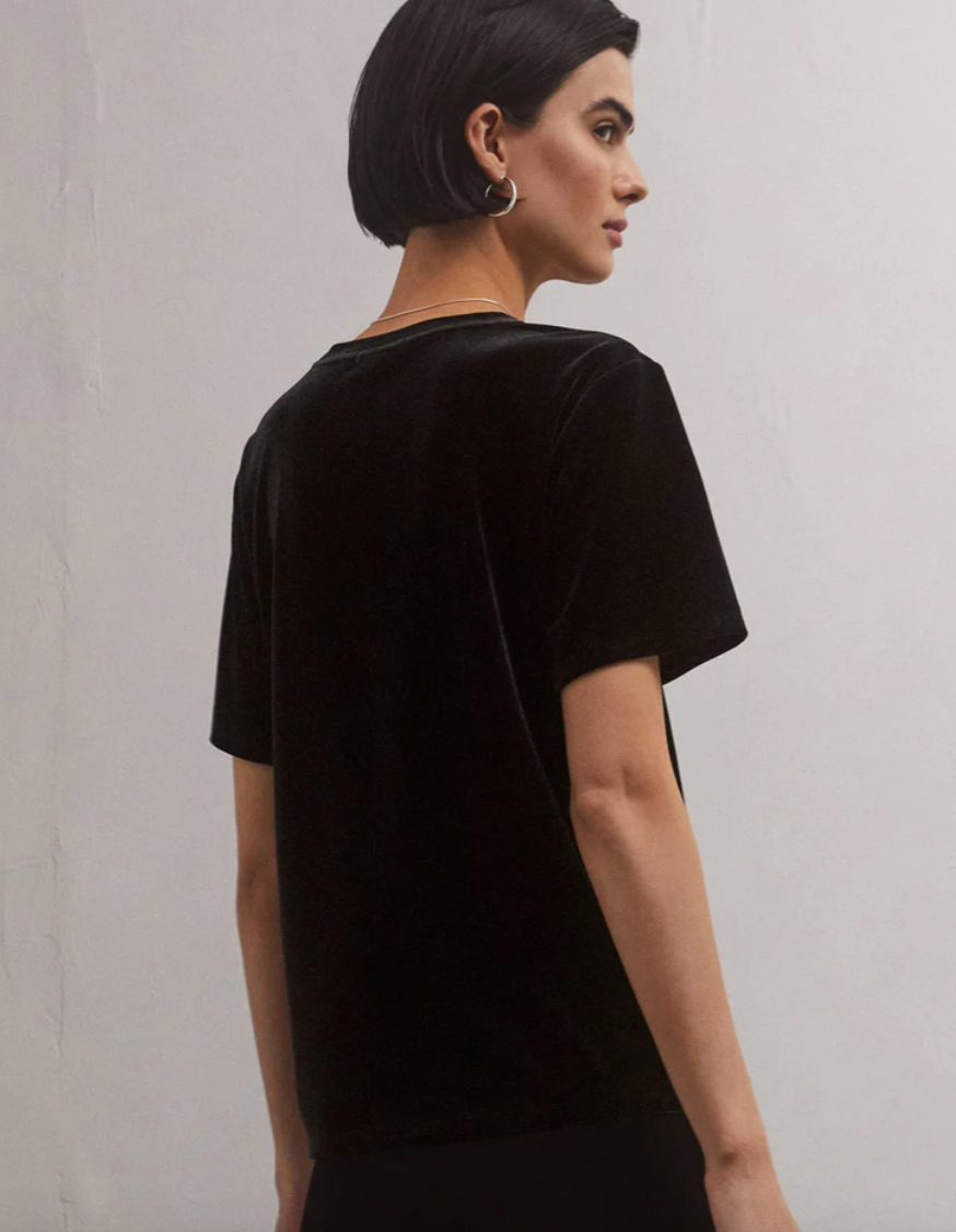 Simone Velvet Top Black