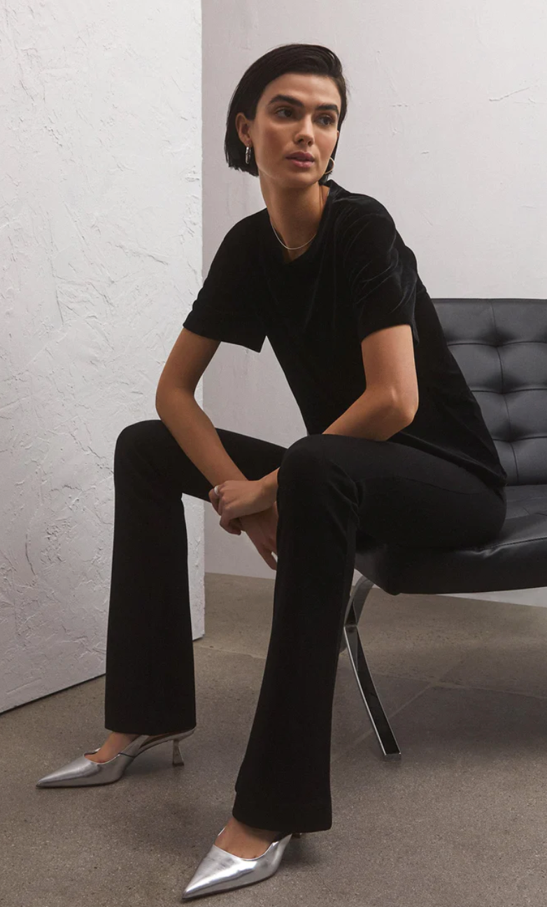 Simone Velvet Top Black