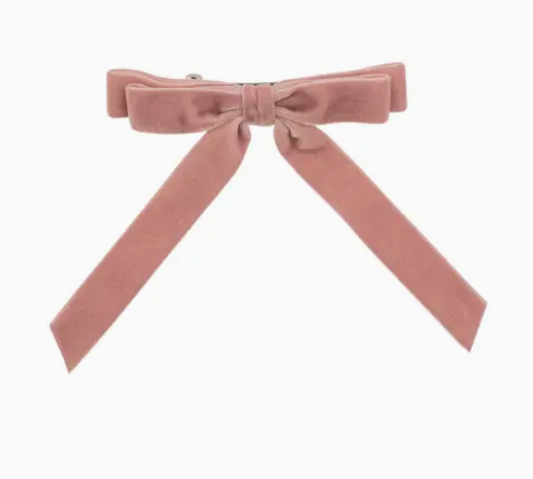 Alice Short Bow Barrette - Dusty Mauve