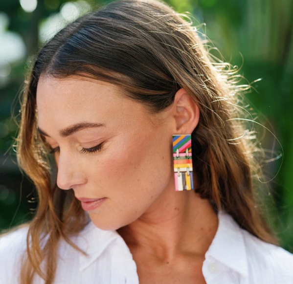 Colorful Stripe Ahoy Earrings