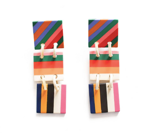 Colorful Stripe Ahoy Earrings