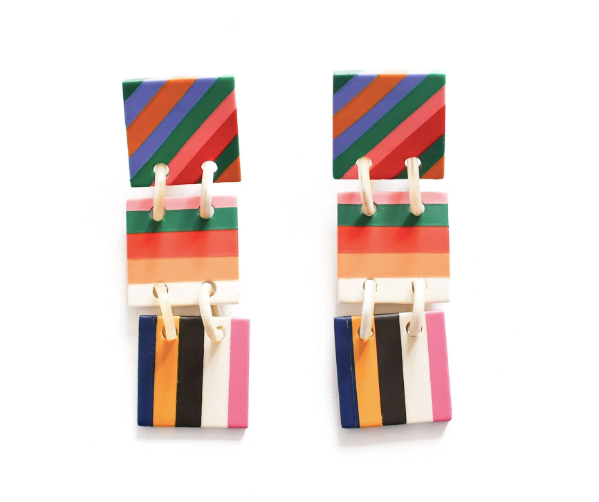 Colorful Stripe Ahoy Earrings