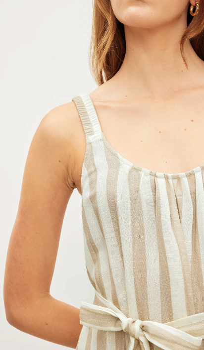 Meradith Striped Linen Maxi Dress