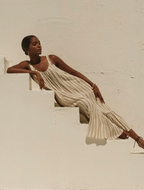 Meradith Striped Linen Maxi Dress