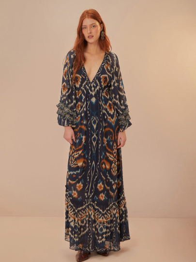 Pineapple Ikat Maxi Dress