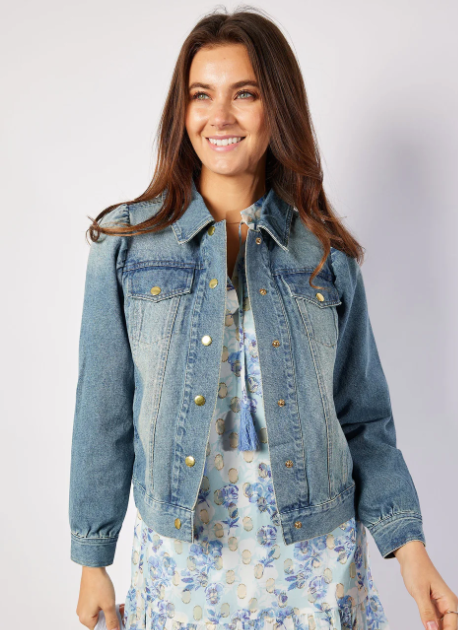 Puff Sleeve Denim Jacket