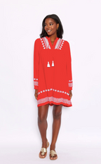 Red Ruffle Hem Dress