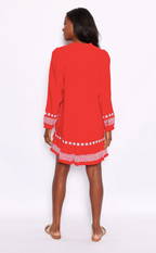 Red Ruffle Hem Dress