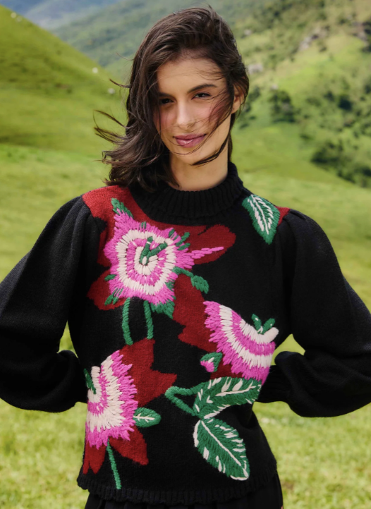 Knit Flower Sweater