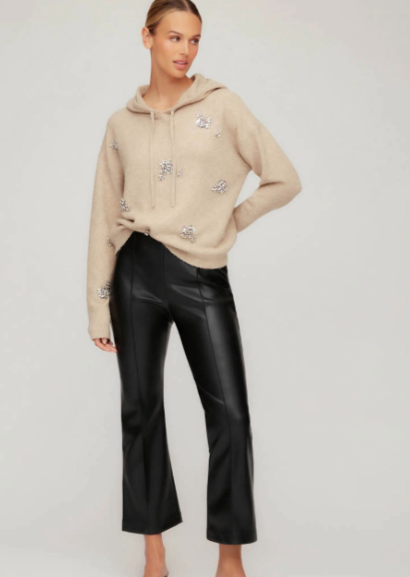 Sigourney Faux Leather Pintuck Pants