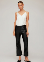 Sigourney Faux Leather Pintuck Pants