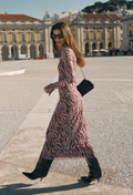 Sevilla Zebra Mesh Midi Dress