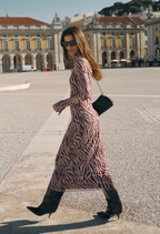 Sevilla Zebra Mesh Midi Dress