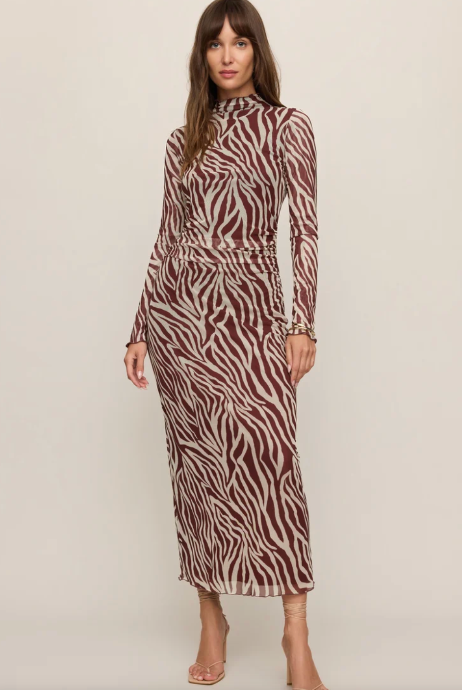 Sevilla Zebra Mesh Midi Dress